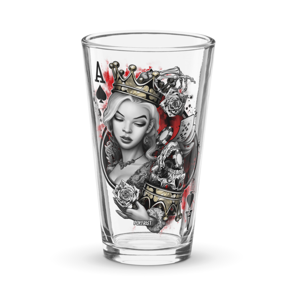 Ace Queen - Shaker pint glass