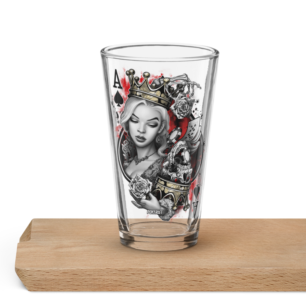 Ace Queen - Shaker pint glass