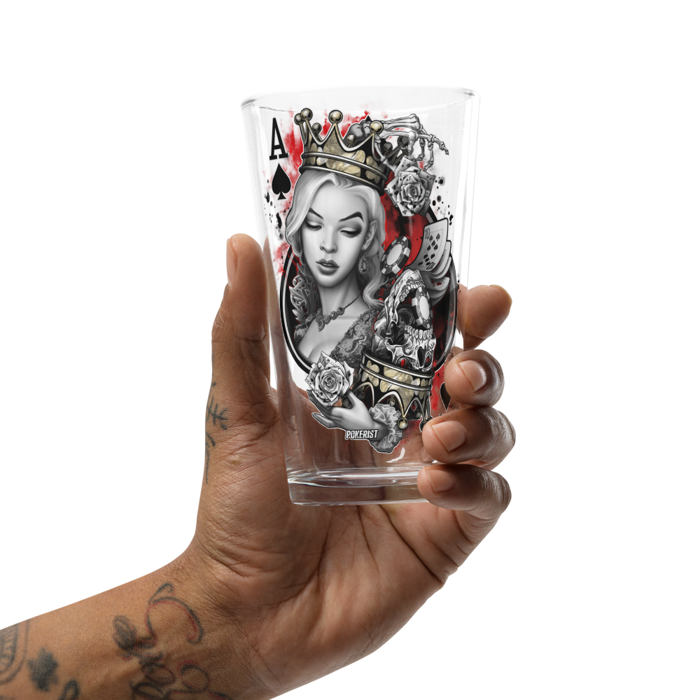 Ace Queen - Shaker pint glass