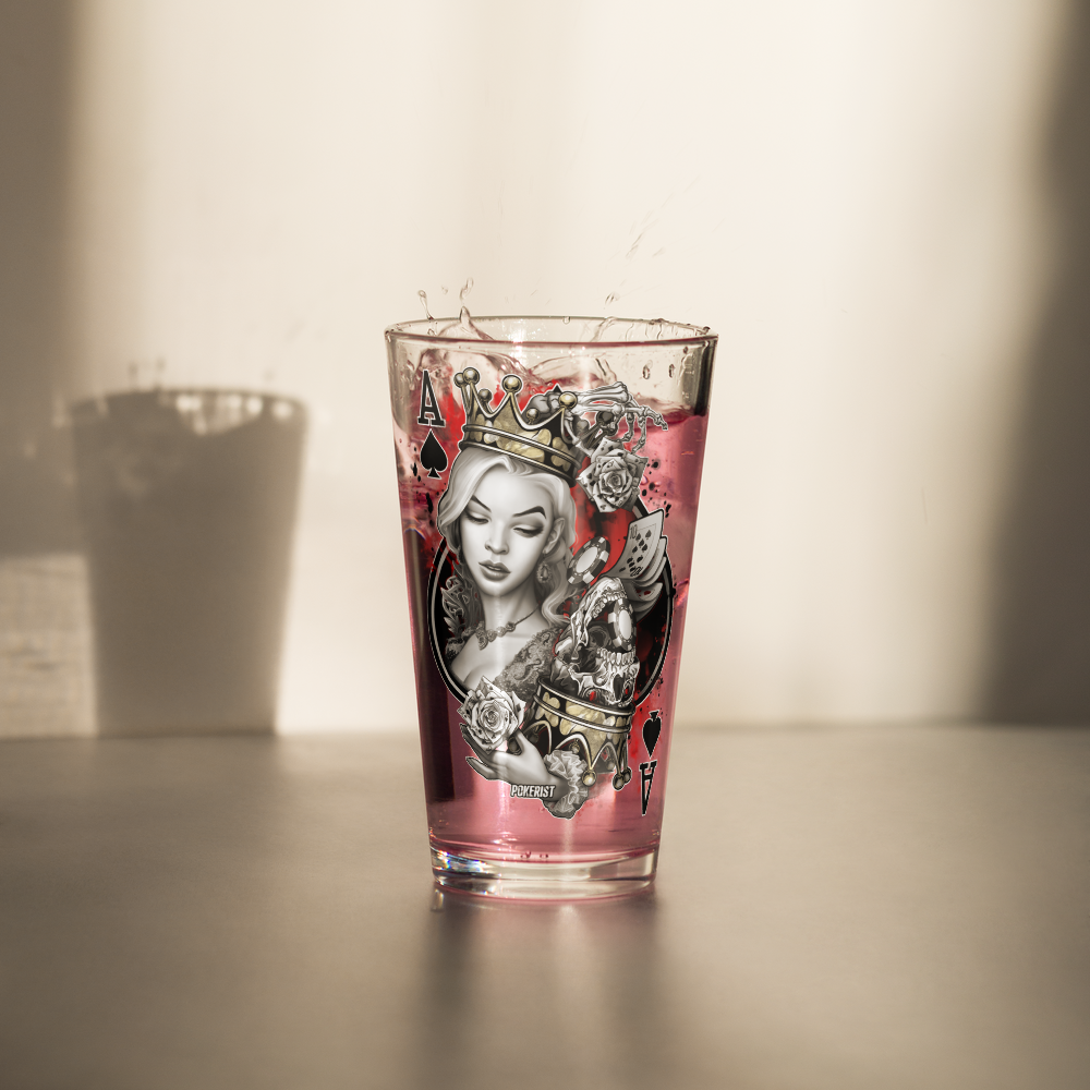 Ace Queen - Shaker pint glass