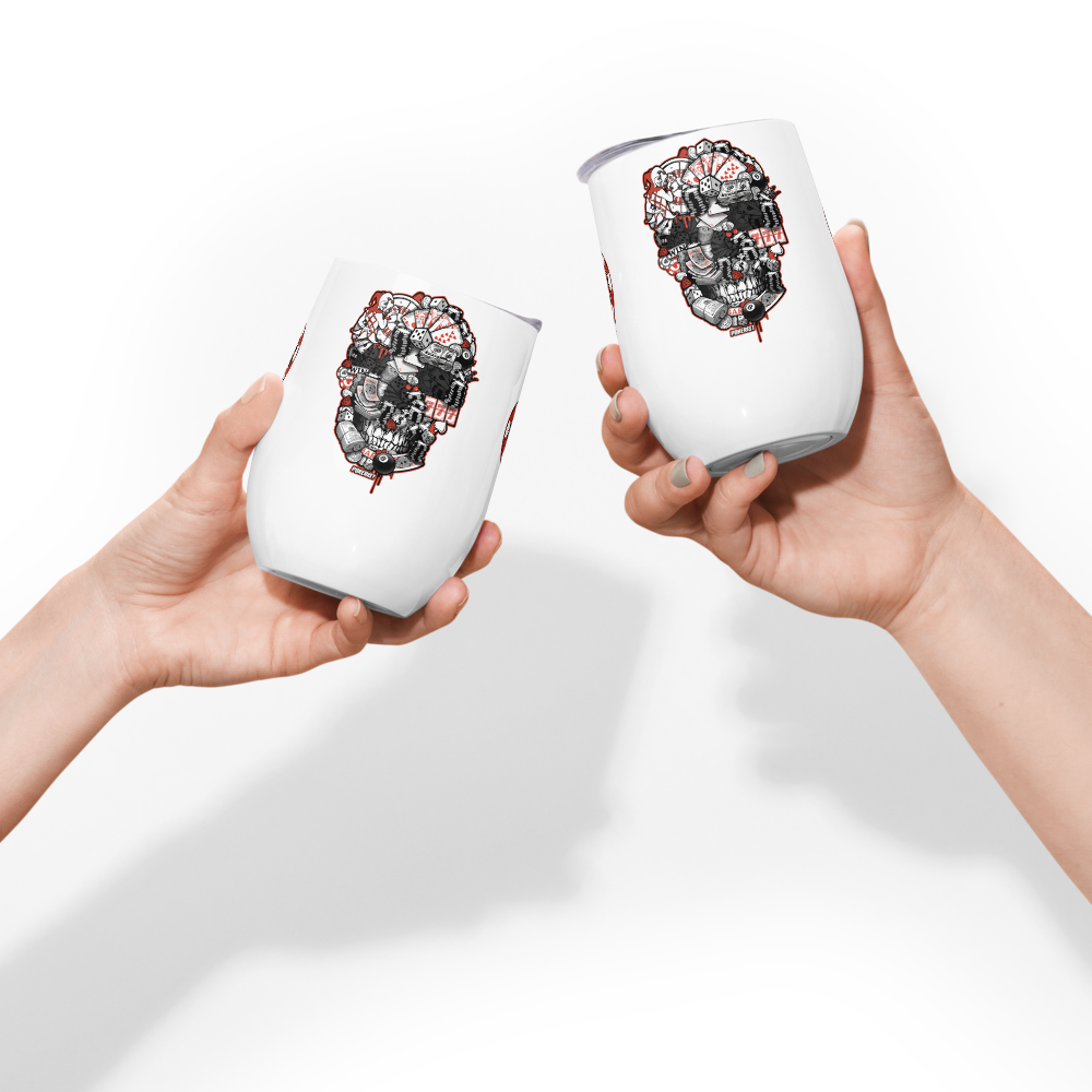 Skull Flat - Wine tumbler