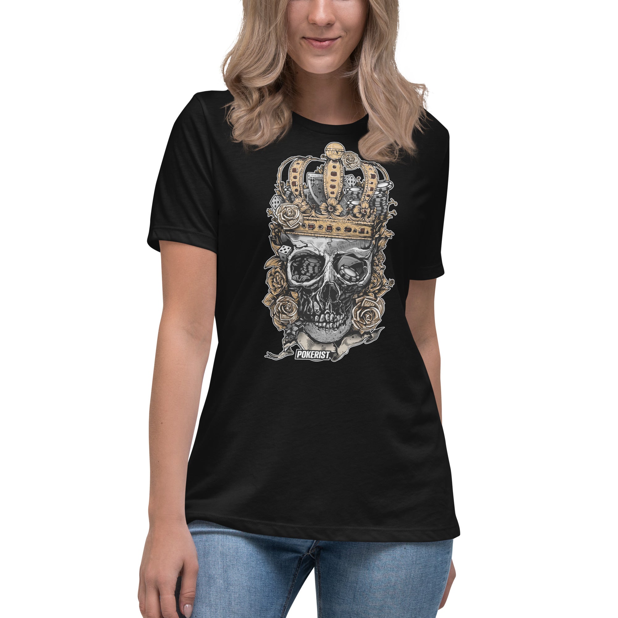 Skull Crown - Women's Relaxed T-Shirt - Pokerist