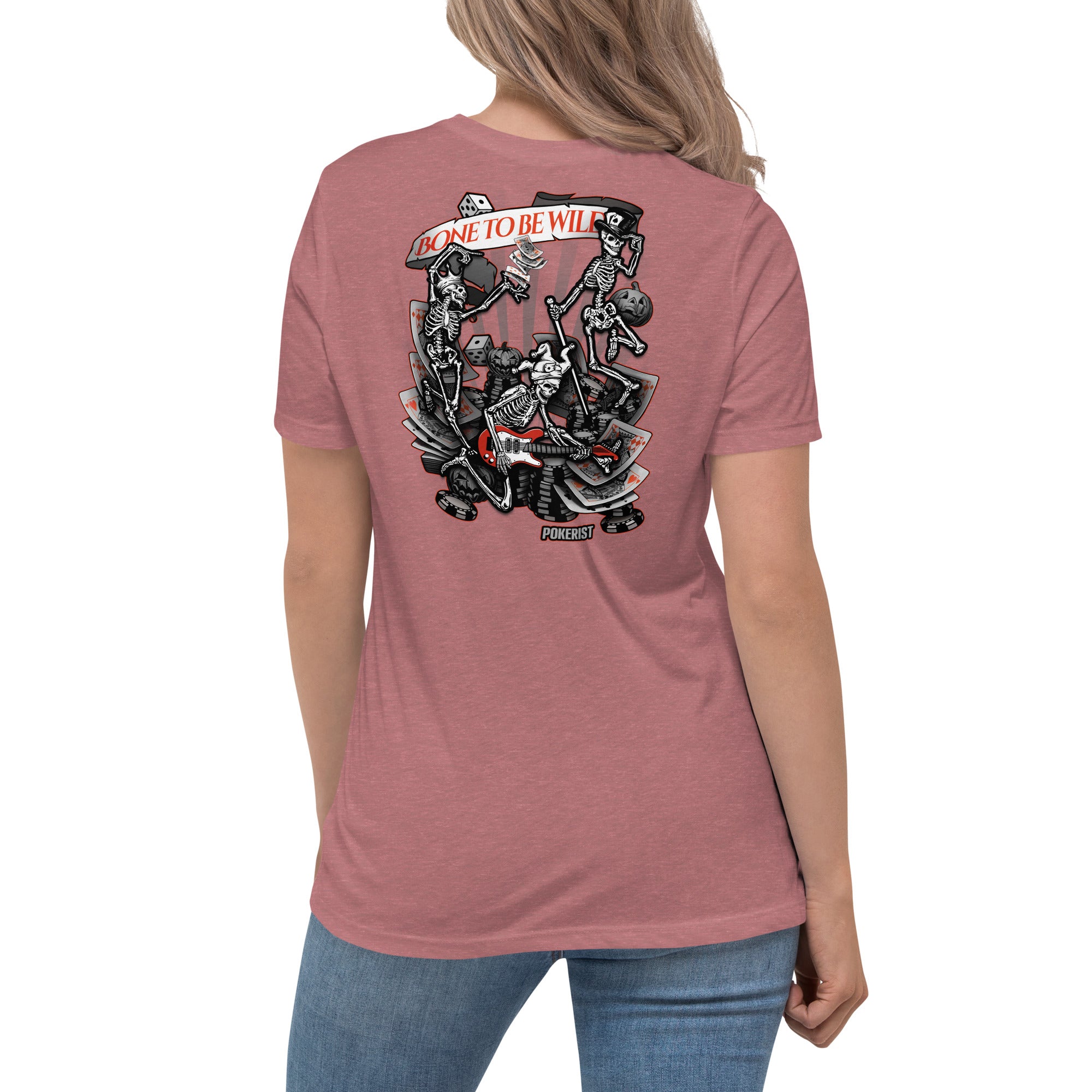 Dancing Skull Back - Women's Relaxed T-Shirt - Pokerist