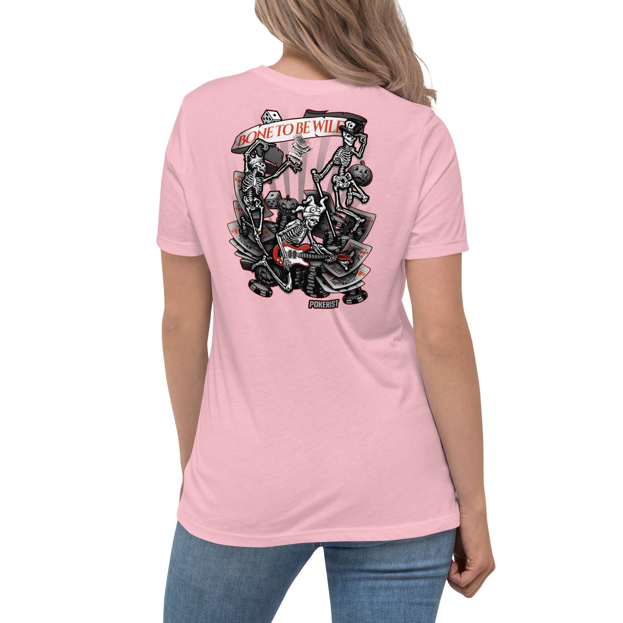 Dancing Skull Back - Women's Relaxed T-Shirt - Pokerist